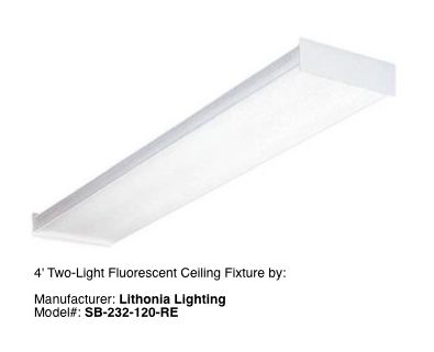 2 Tube Fluorescent Lighting Fixture