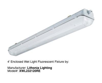 2 Tube Vapor Tight Fluorescent Lighting Fixture